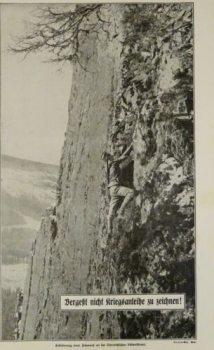 1917 - alter Druck - Erkletterung einer Felswand an der österreichischen Südwestfront